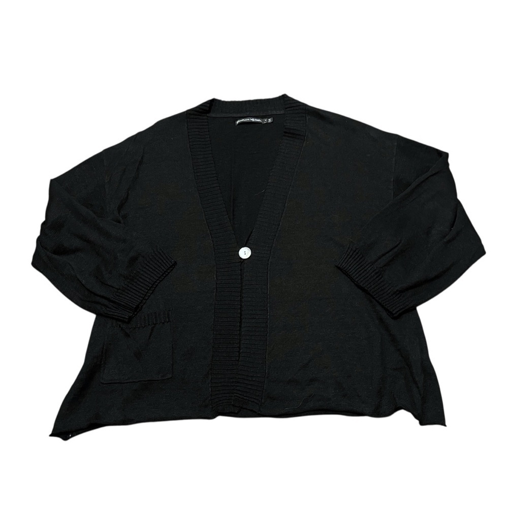 Gudrun Sjoden Black Linen Cardigan